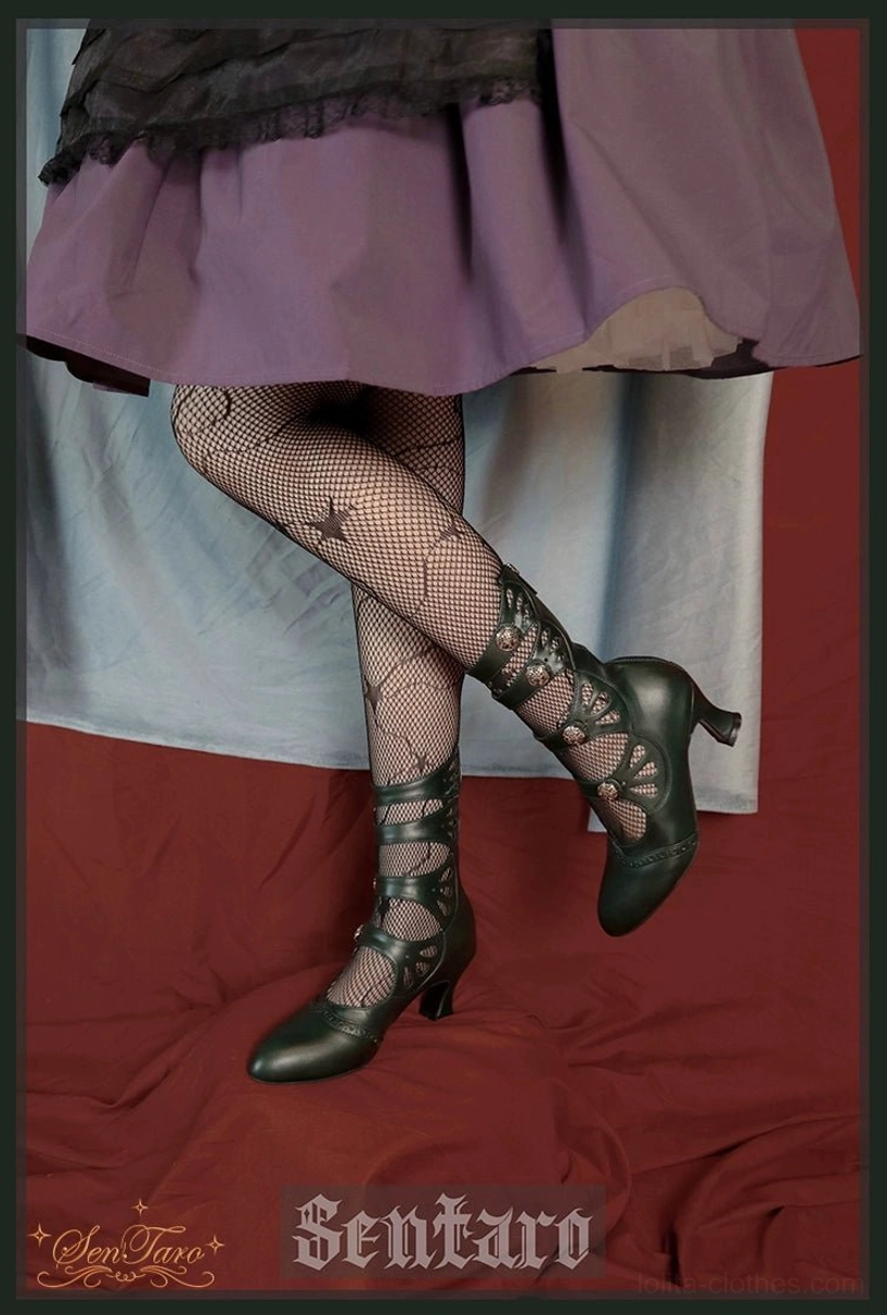 Vintage Lolita Mary Jane ankle boots with side zipper pointed toe and wine glass heel burgundy leather