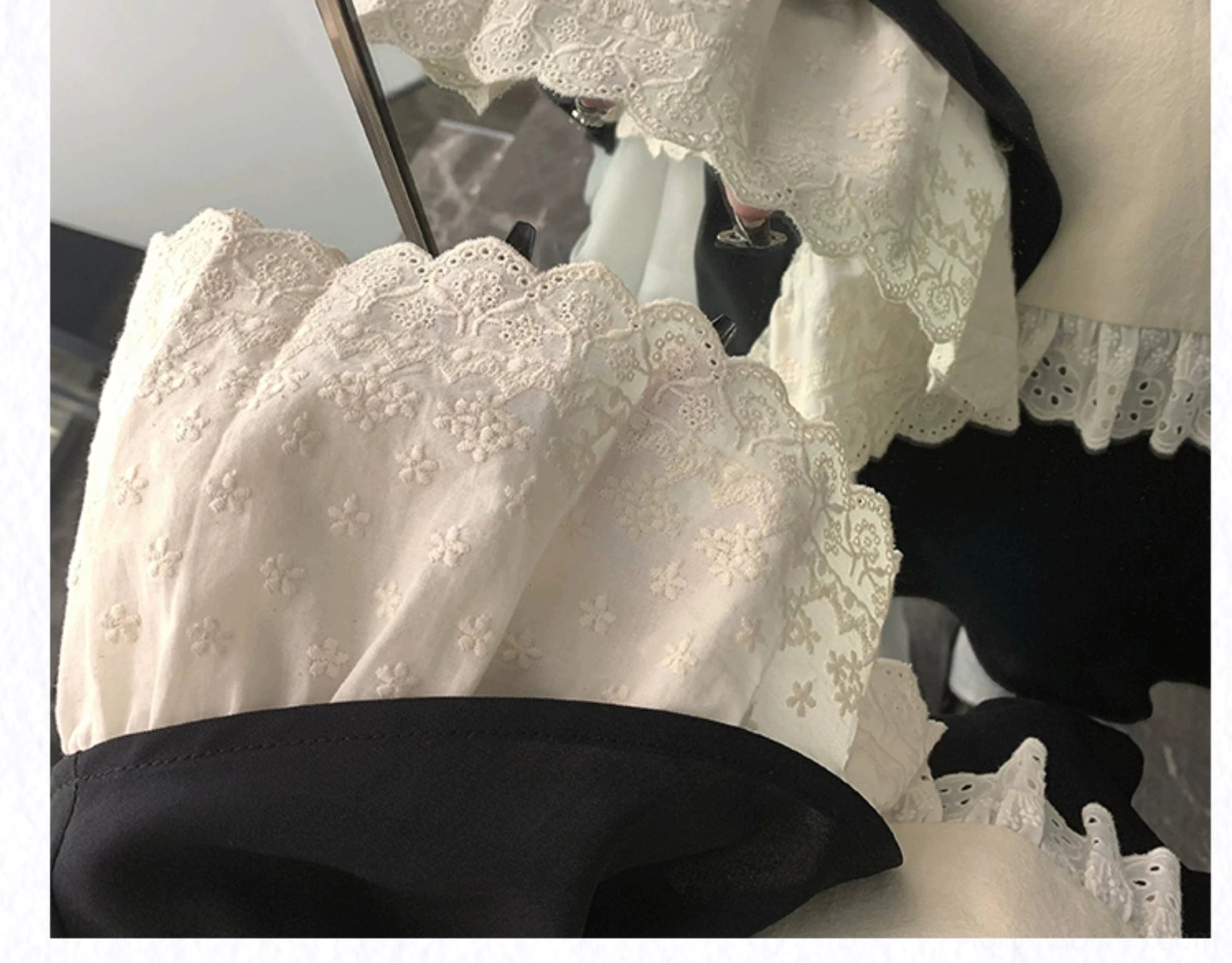 Vintage maid lolita OP dress complimentary bow included gift bonus accessory