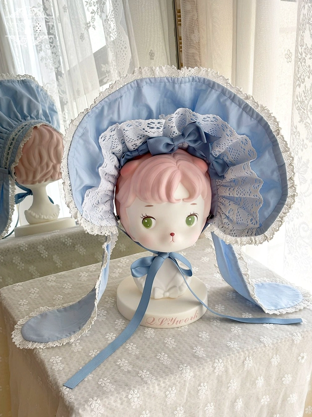 Bear ear apron Vintage Petal Rabbit Lolita accessory sweet whimsical waist apron decorative piece