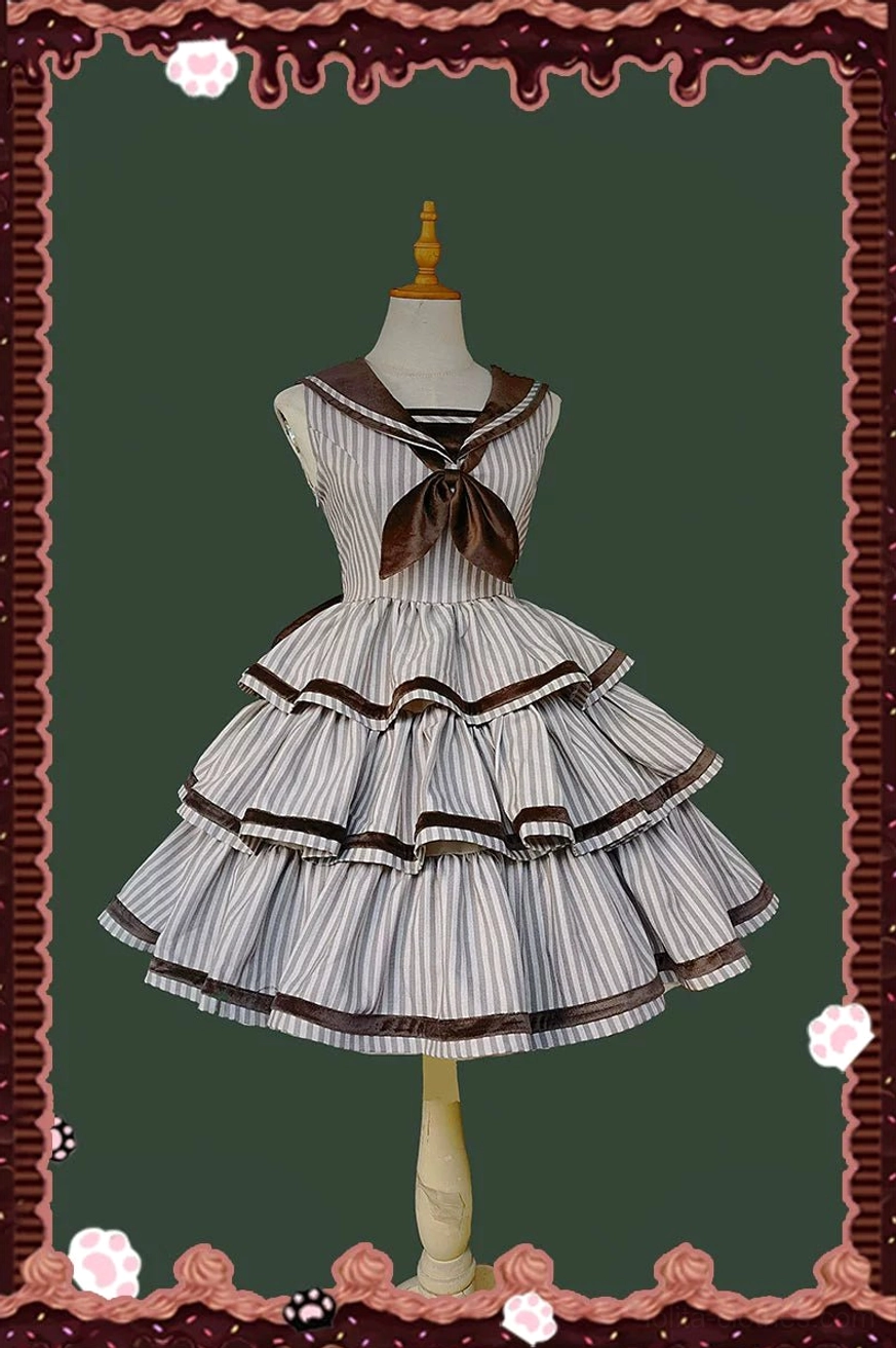Structured blouse component of vintage peppy sailor Lolita coordinate featuring irregular collar design, puff sleeves, high-density chiffon fabric, and delicate lace-ruffled cuffs