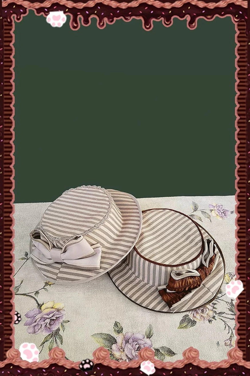 Care instruction guide for vintage striped peppy sailor Lolita ensemble showing hand-washing recommendations, air-drying methods, and fabric maintenance for cotton-blend suiting material