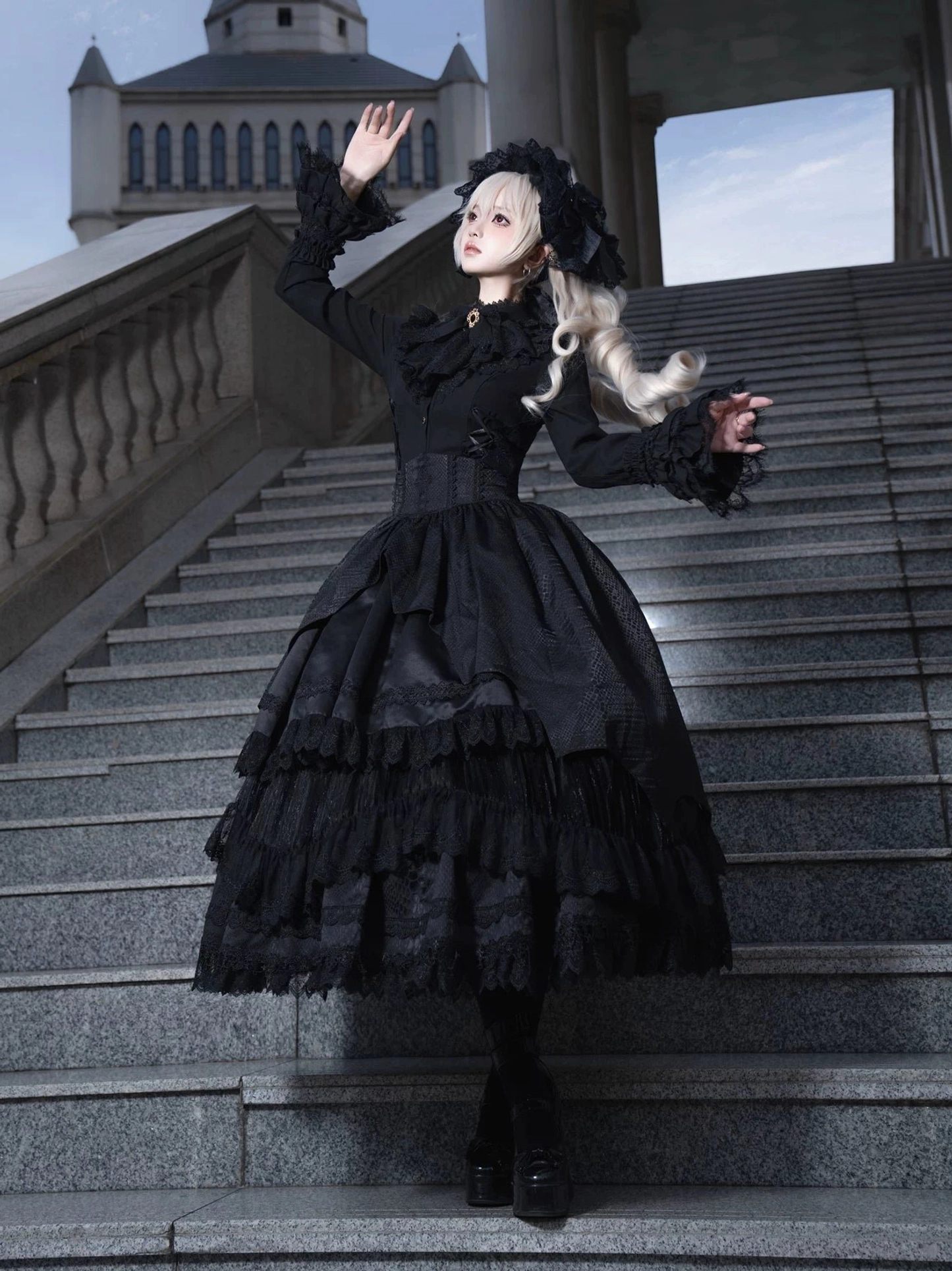White Gothic Lolita blouse solo styling versatile coordination complementary skirt options
