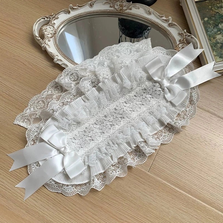 White gothic lolita hairband accessory offering versatile styling option to complement velvet OP dress in multiple size options S M L