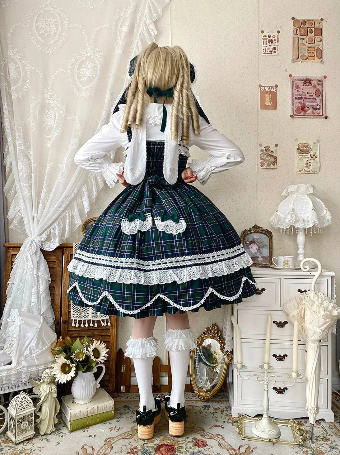 white kawaii lolita blouse long sleeve vintage victorian inspired peter pan collar decorative heart embroidery