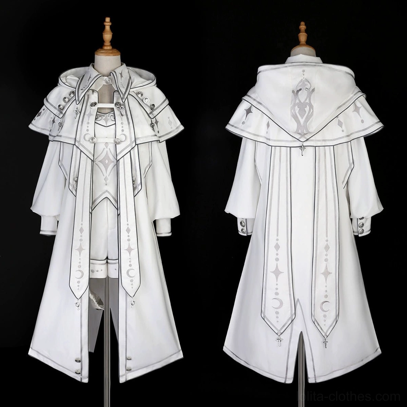Techwear-inspired leg harness detail on white cyber-lolita shorts showcasing functional design elements combining traditional lolita aesthetics with contemporary streetwear