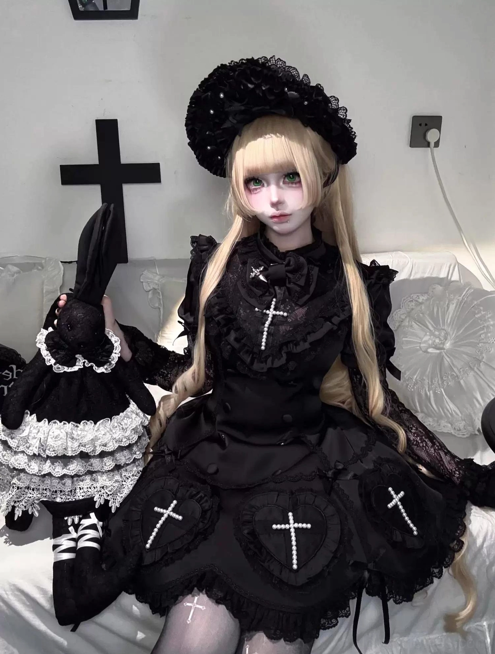White Nocthymn Cross Gothic Lolita dress care instructions gentle hand washing cool water delicate fabric maintenance guide