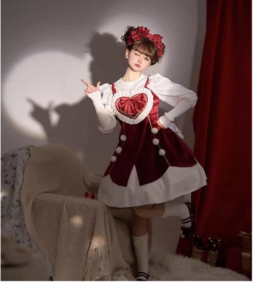 White puff sleeve inner blouse matching lolita coordinate elastic knitted soft fabric detailed neckline