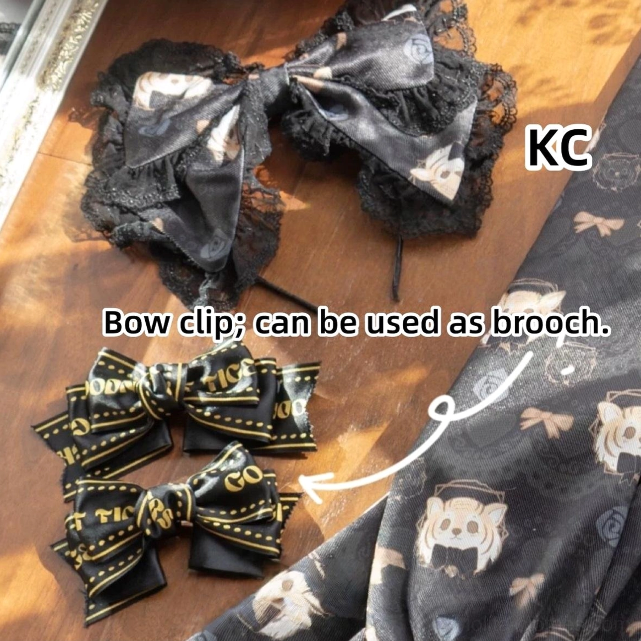 White waist bow decoration accessory for tiger print lolita OP dress available in multiple sizes S M L XL 2XL 3XL complementary styling piece