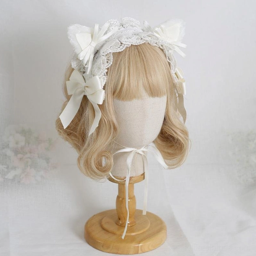 wine red detachable cat ear clips only for lolita sweet lolita accessories premium velvet construction