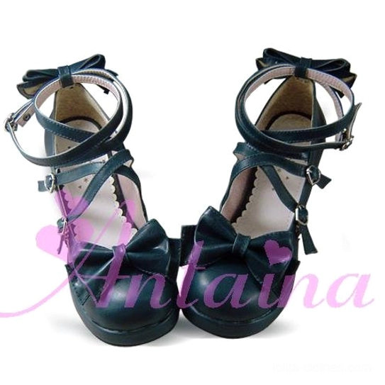 Wine red glossy sweet Lolita Mary Jane platform shoe paired with plaid socks and frilly dress for complete elegant Lolita coordinate