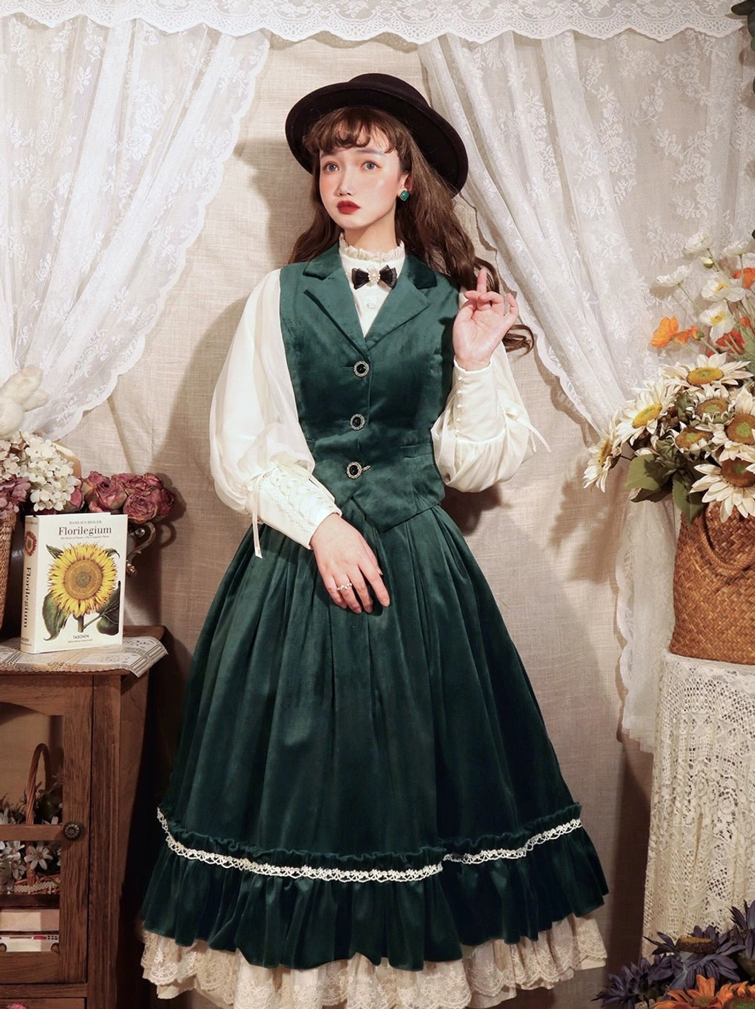 Wine red velvet lolita waistcoat power color quintessential lolita aesthetic