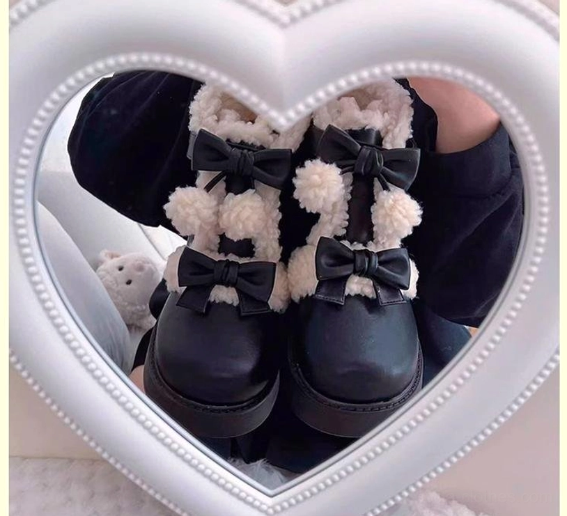 Winter lolita boots event occasion wear tea party anime convention styling