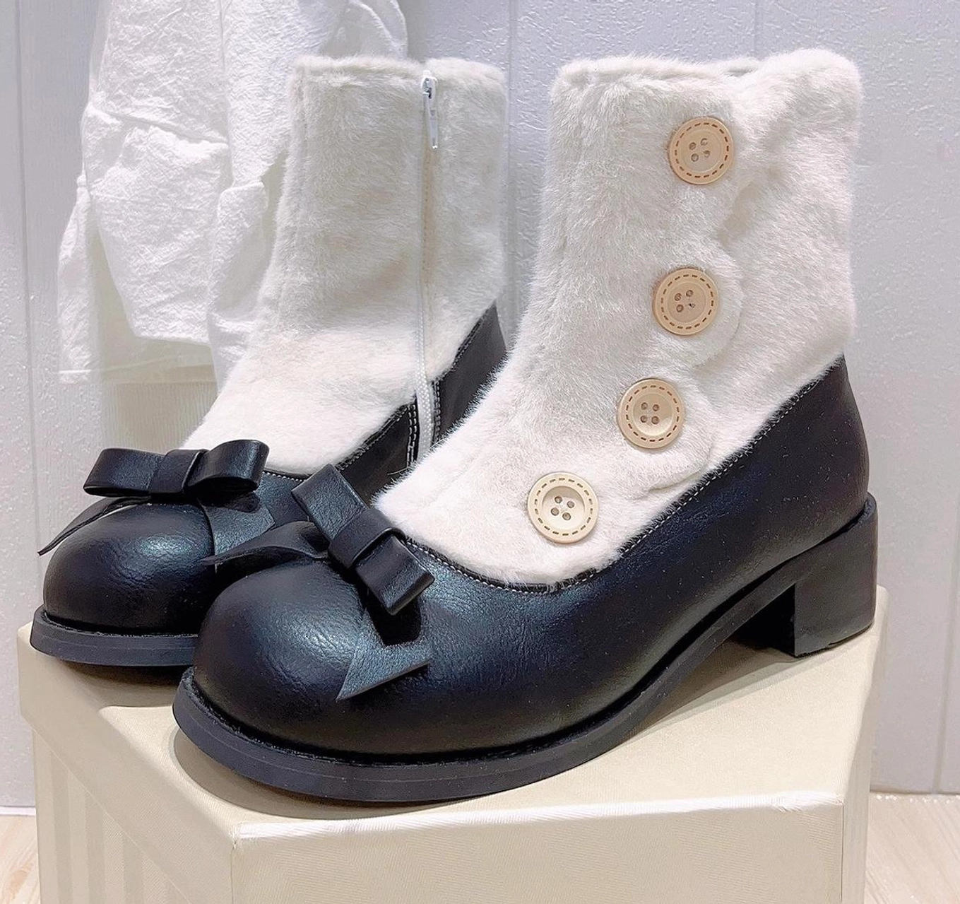 Winter lolita mary jane boots comprehensive product showcase full feature detailed display