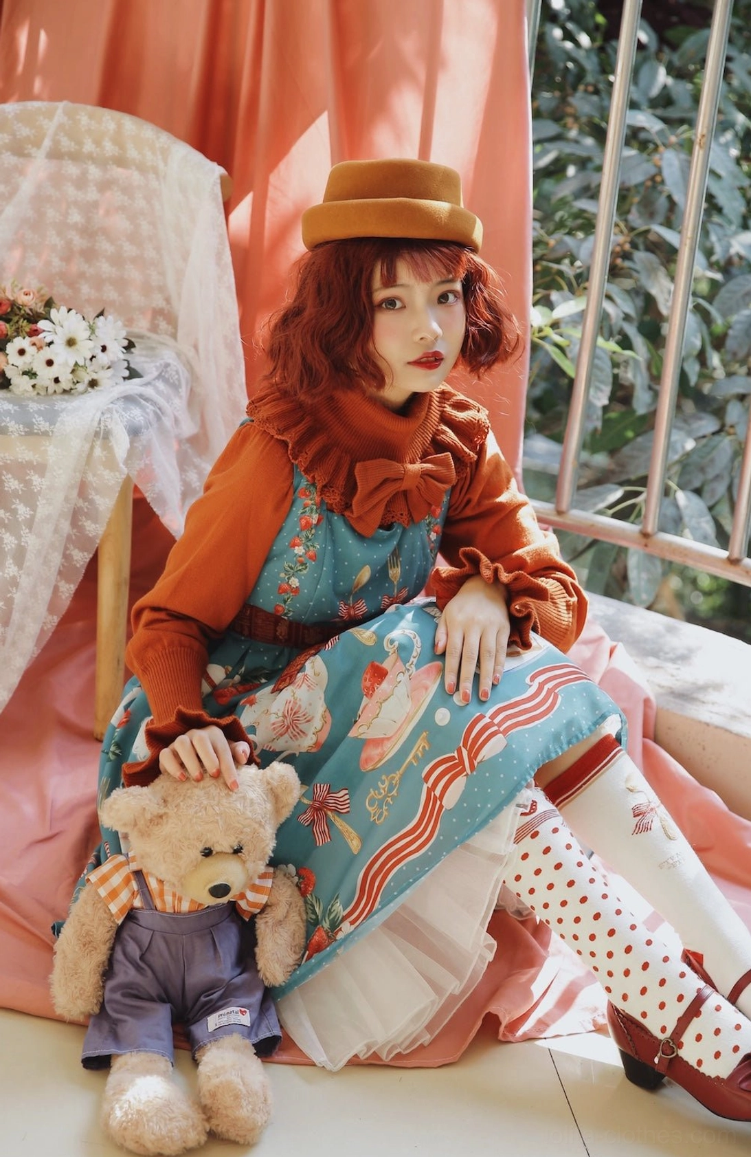 Wool lolita sweater hem detail ruffled bottom flounce edge trim sweet lolita aesthetic finish