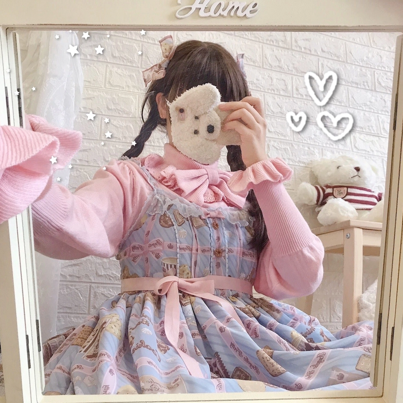 Wool lolita sweater size chart specifications measurements flat lay positioning guide